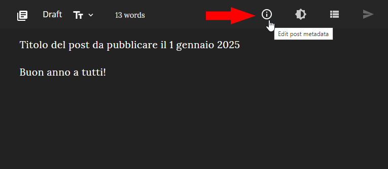 La (i) consente di modificare i metadati della pagina